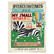Nursery Times My First Crinkly Newspaper cloth book for babies featuring a zebra, mice, and a colorful hot air balloon.