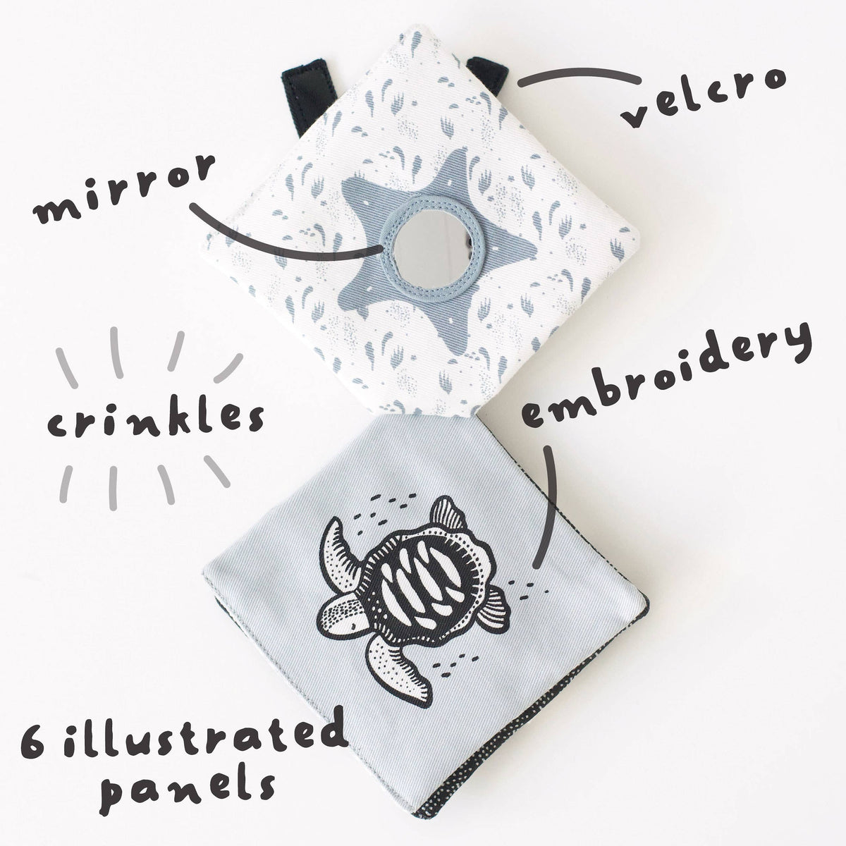 Crinkle Pages Stroller Activity Toy for Baby - Ocean