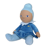 Olli Ella Dinky Dinkum Iris plush doll wearing a blue dress and hat.