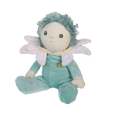 Olli Ella Dinky Dinkums Lily plush doll, mint green flower fairy soft toy.