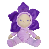 Olli Ella Dinky Dinkum Doll Violet plush toy in a purple flower outfit.