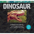 Cover of the book "Dinosaur," featuring a photicular image of a roaring dinosaur with textured skin, trees in the background, and bold title text.