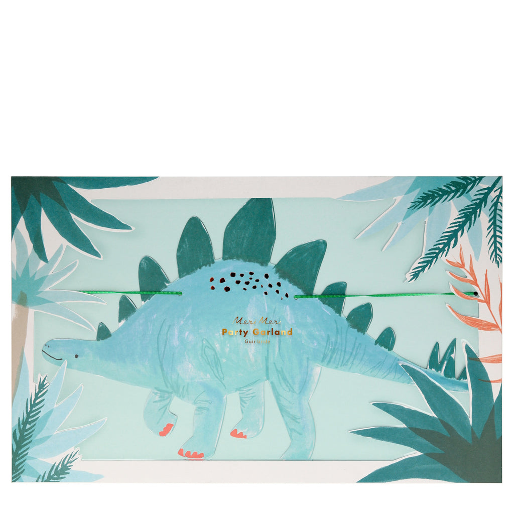 Featuring detailed, colourful dinosaur cutouts and foliage elements, perfect for decorating a dino-themed party or playroom.