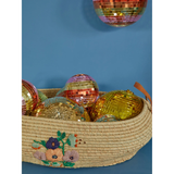 Disco Ball in Stripes & Gold Large 25cm