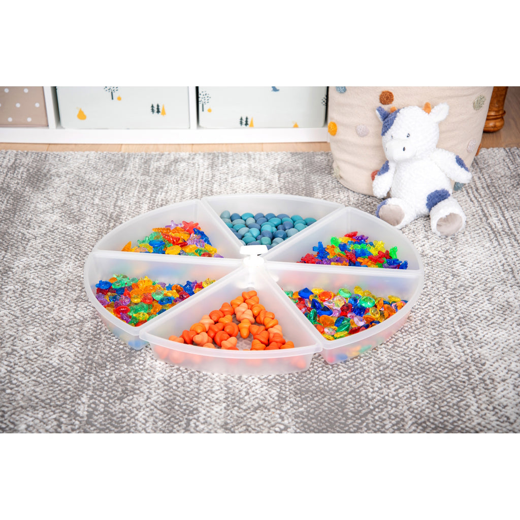 Semi-translucent white trays made from smooth and durable polypropylene, designed to fit inside Sensory Mood Discovery Table or used in free play on a table or floor.