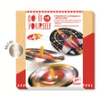 A DIY kit with colourful, cosmic-themed designs for kids to create mesmerizing spinning toys that showcase hypnotic patterns.