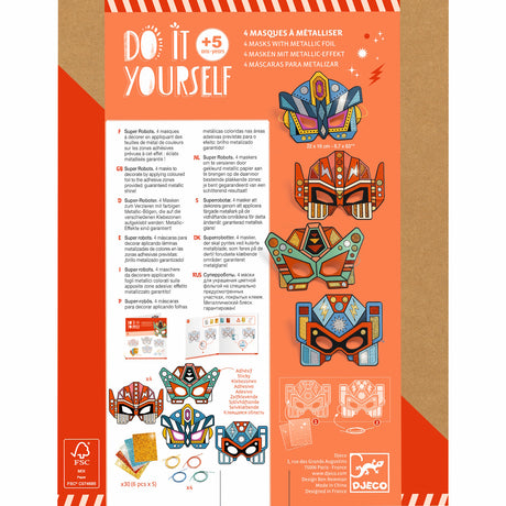 Djeco DIY Mosaic Super Robots Masks