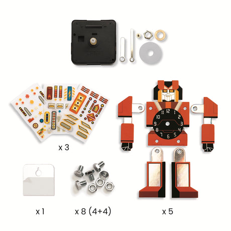 A DIY kit featuring colourful mosaic tiles and clock components for kids to build and decorate their own functional, artistic clock.