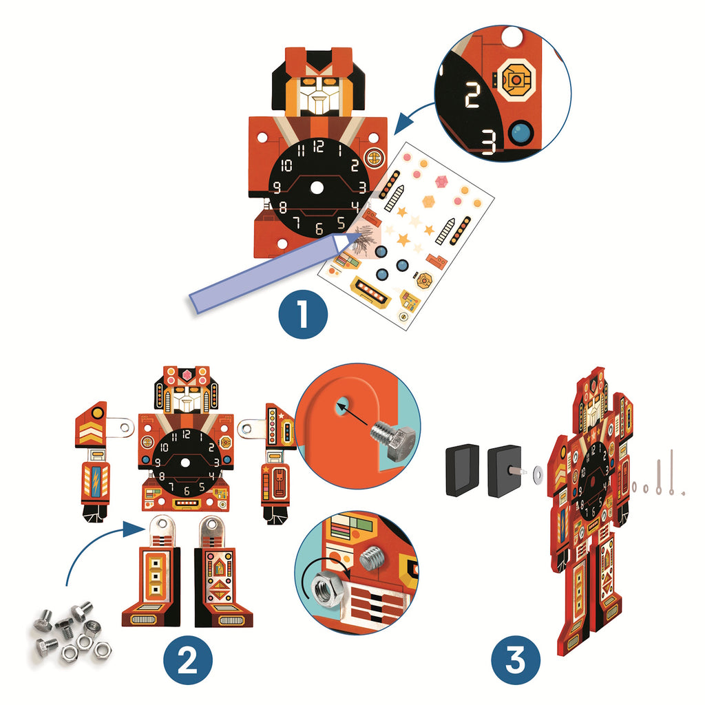 A DIY kit featuring colourful mosaic tiles and clock components for kids to build and decorate their own functional, artistic clock.