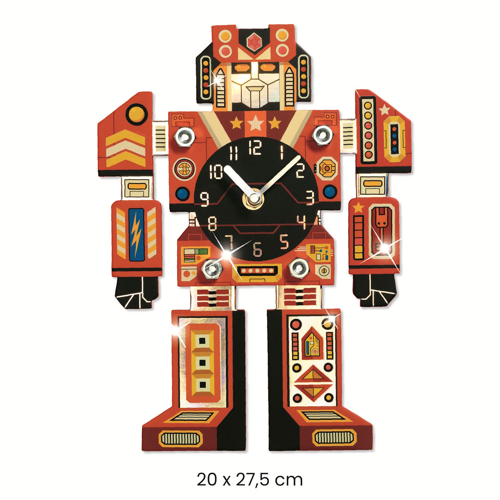 A DIY kit featuring colourful mosaic tiles and clock components for kids to build and decorate their own functional, artistic clock.
