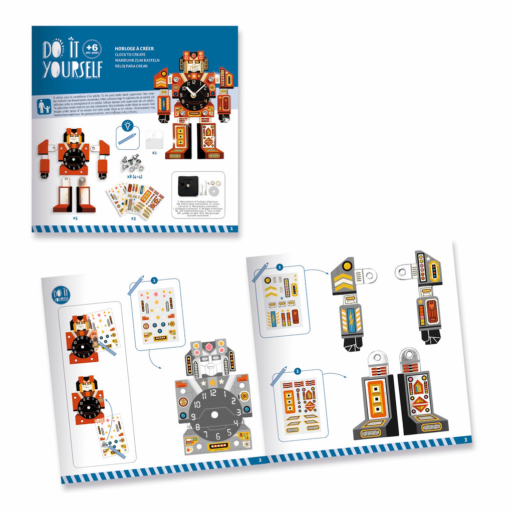 A DIY kit featuring colourful mosaic tiles and clock components for kids to build and decorate their own functional, artistic clock.