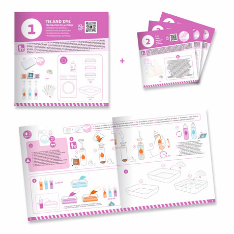 A DIY kit with a cotton tote bag and colourful dyes for kids to create their own vibrant, tie-dye accessory.