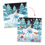This engaging set allows young artists to decorate four illustrated cards featuring scenes from The Nutcracker, using over 600 self-adhesive rhinestones in various shapes and colors to create a shimmering 3D effect.​