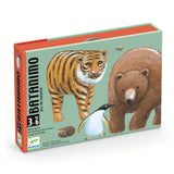 Box of a children's card game titled "Batanimo," featuring an illustrated tiger, bear, and penguin on a light teal background. The design is vibrant and playful.