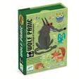 Green game box titled "Wolf Panic" for ages 6-99. Features a cartoon wolf, fox, rabbit, and owl, with a playful, cooperative theme.