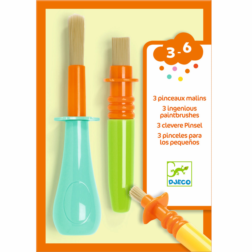 A set with uniquely shaped, easy-to-hold brushes designed for young children to explore different painting techniques.