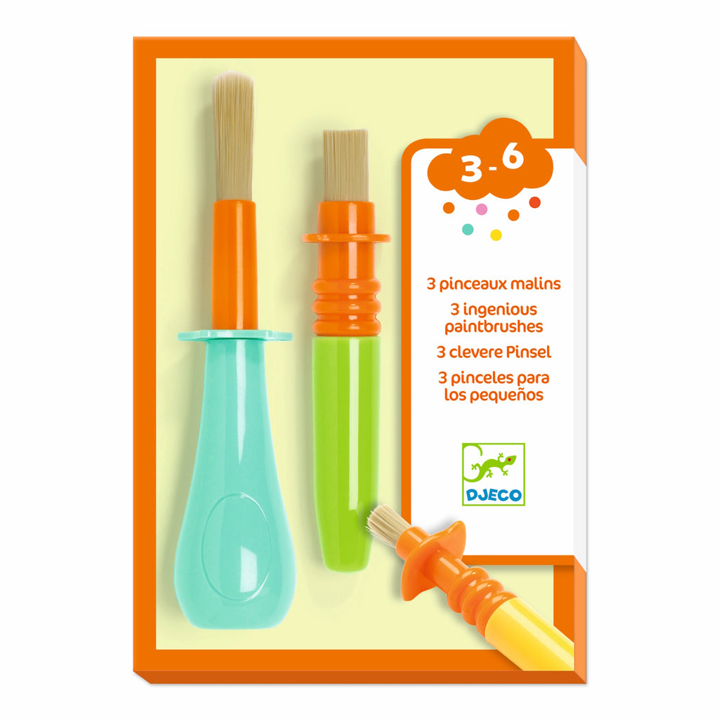 A set with uniquely shaped, easy-to-hold brushes designed for young children to explore different painting techniques.