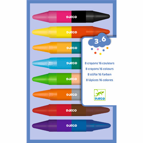 Djeco Colours - 8 Duo Crayons