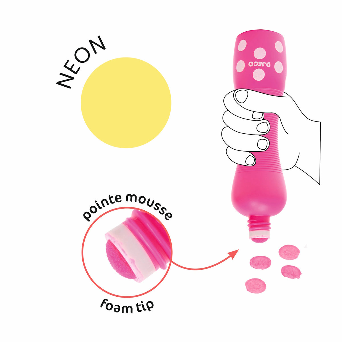 Djeco Colours - Large Dot Markers Neon