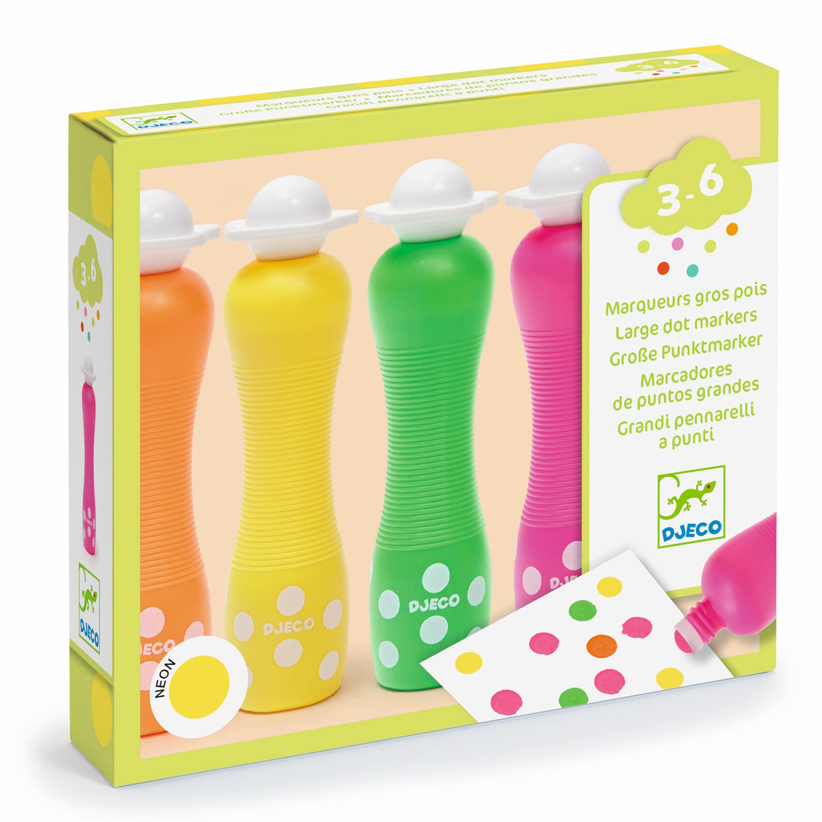Djeco Colours - Large Dot Markers Neon