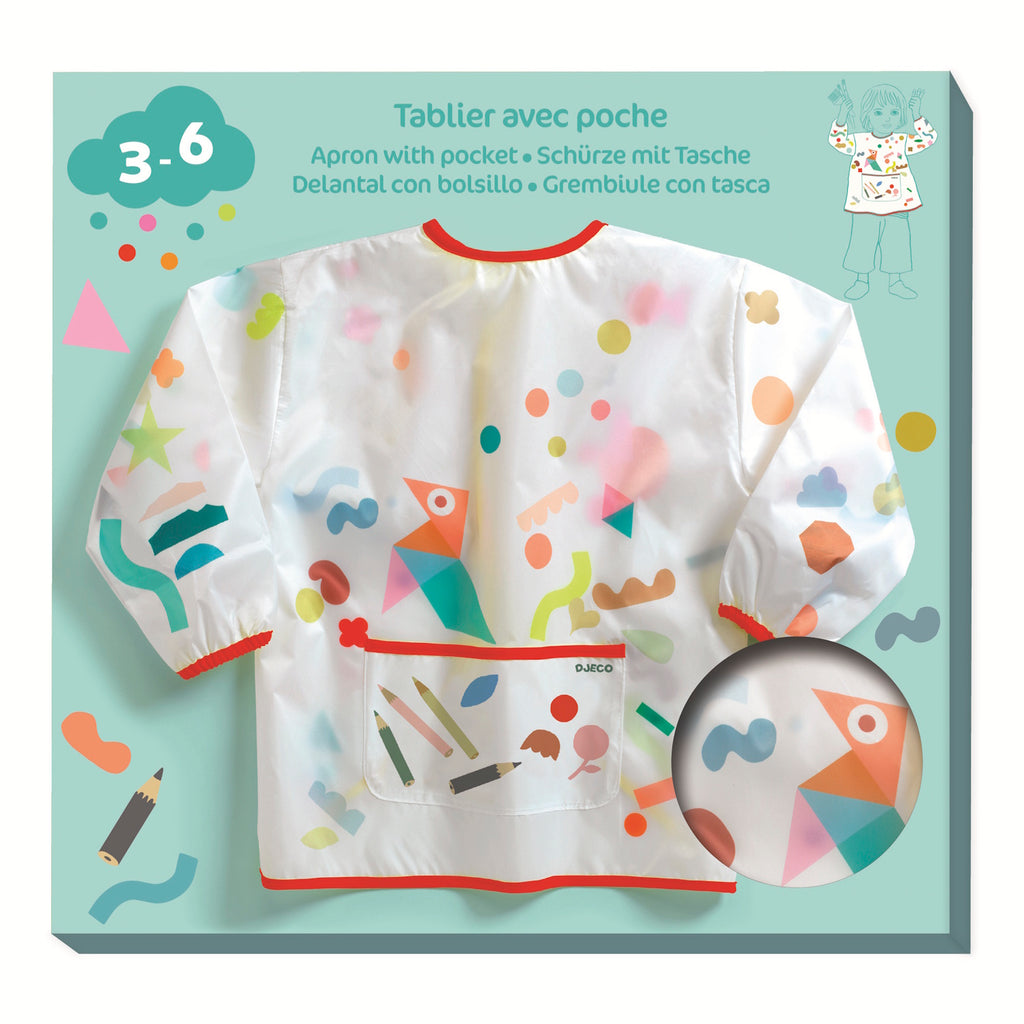 Features a vibrant cloud design with contrasting sleeves in yellow and blue.