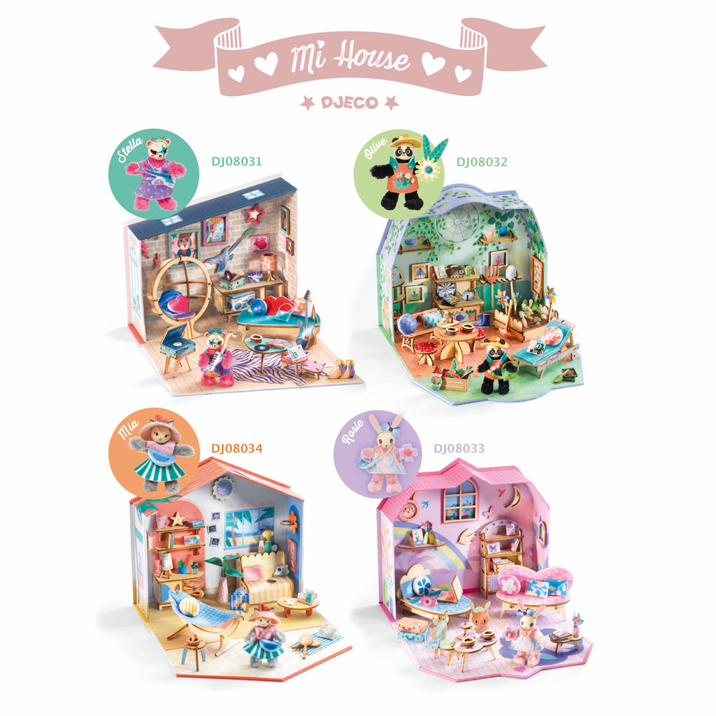 A DIY craft kit featuring a charming miniature house that children can decorate and assemble with detailed accessories for imaginative play.
