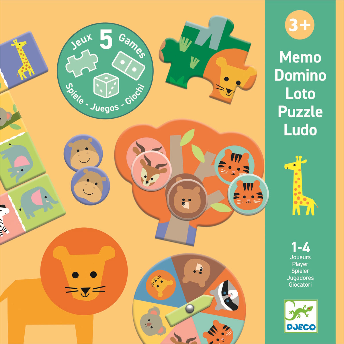 Djeco Games - Wild Animals Five Game Set