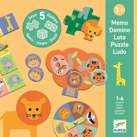Djeco Games - Wild Animals Five Game Set