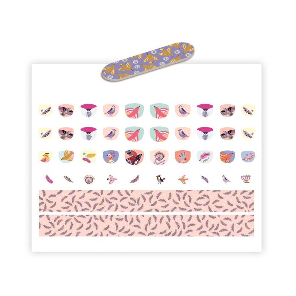 These stickers feature charming feather designs and come with a variety of sizes to fit all nail types.​
