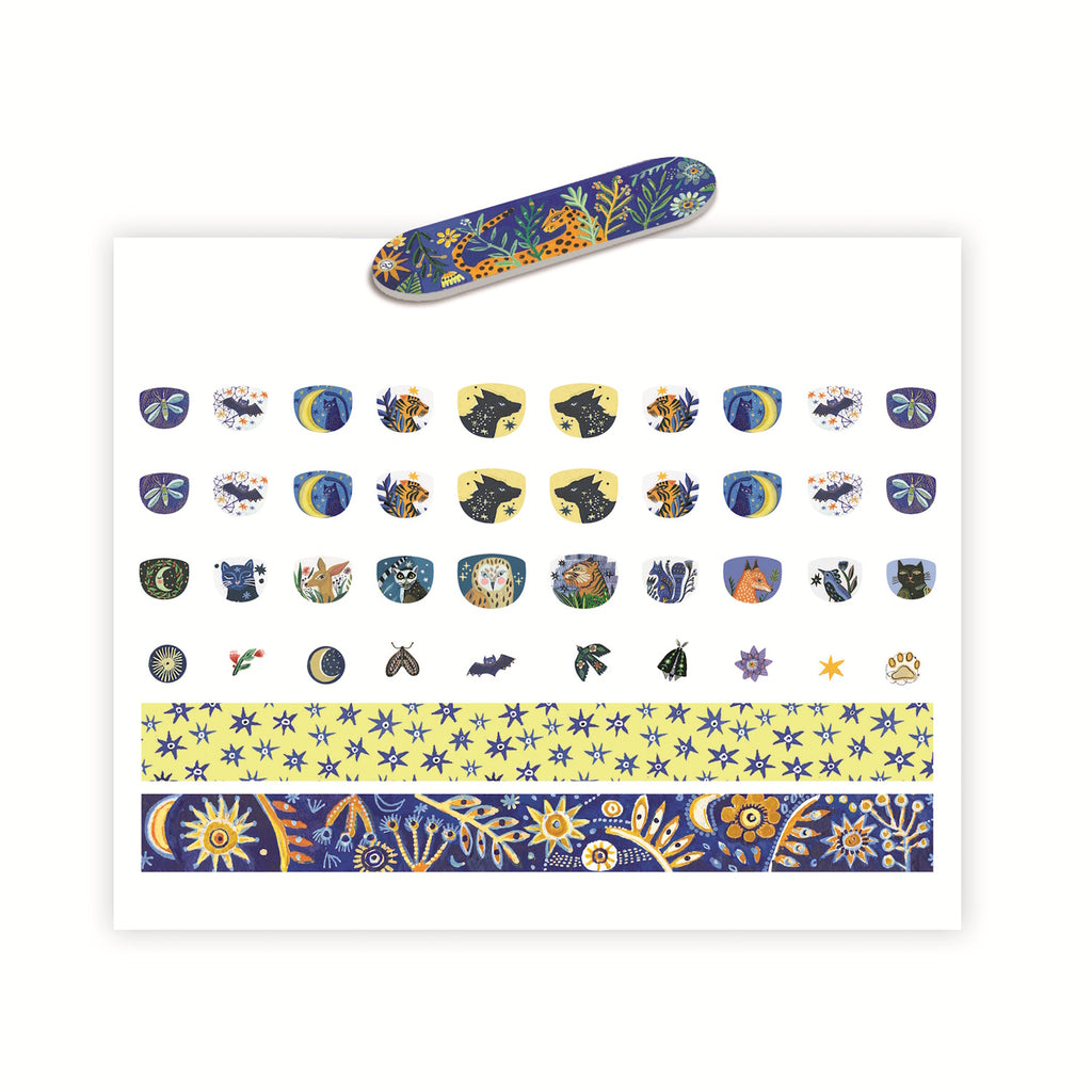 This set includes 120 stickers featuring glow-in-the-dark elements, allowing your nails to glow after dark. 
