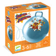 Orange box featuring a blue jumping ball with a superhero illustration. Text reads "Super Jumper" with an age range of 3-6 years. Energetic and playful design.