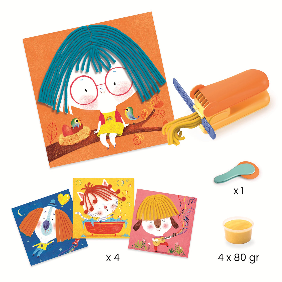 *Wonky* Djeco Play Dough - Curly and Straight Hair