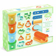 The kit includes four pots of ultra-soft, scented play dough in yellow, green, orange, and blue, each containing 140g. It also features 15 sturdy accessories tailored for little hands, such as a press, pattern templates, a cutter, a rolling pin, and 12 shaped cutters.​