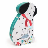 A charming 36-piece jigsaw puzzle showcasing Ollie, a playful Dalmatian surrounded by colorful, vibrant scenery. 