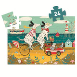 A charming 36-piece jigsaw puzzle showcasing Ollie, a playful Dalmatian surrounded by colorful, vibrant scenery. 