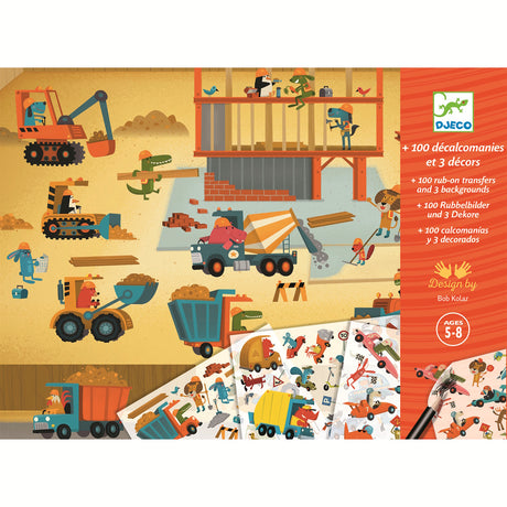 Djeco Rub On Transfers - Road Works