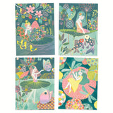 This set features 4 scratch cards with iridescent reflections depicting scenes along the water's edge.