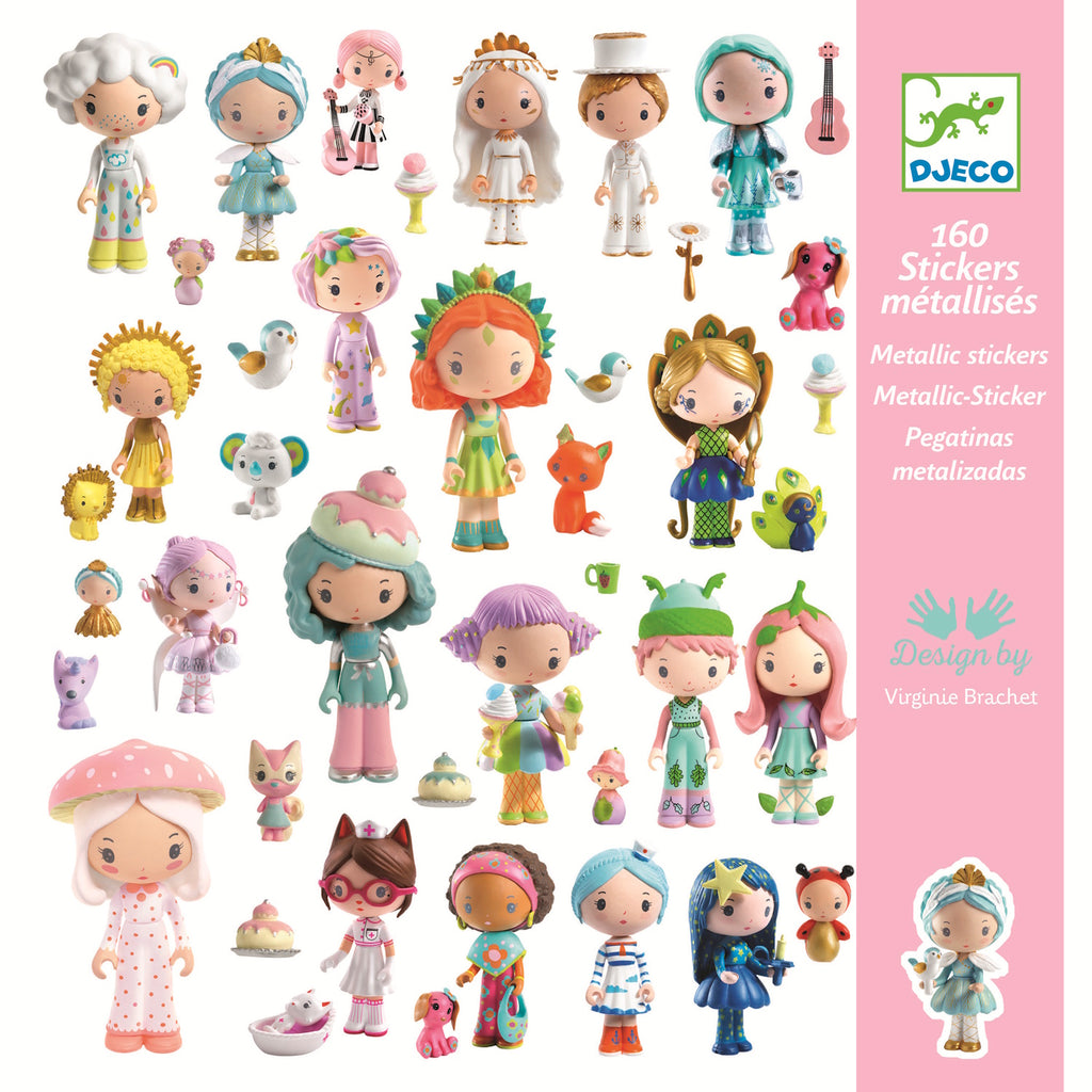 This set includes 160 stickers that can be used to create personalized scenes or decorate various items. The stickers are designed with metallic details, adding a touch of elegance to your creations.