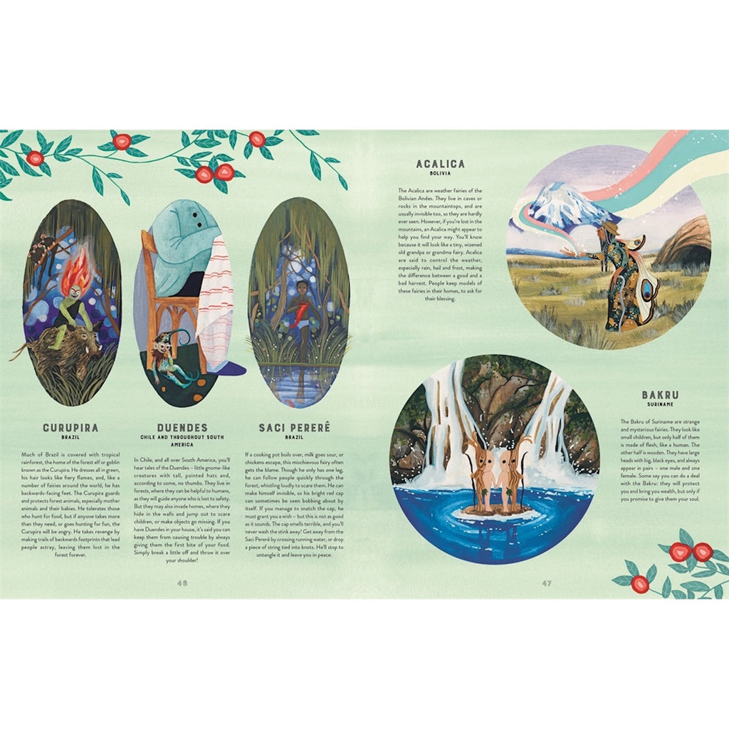A beautifully illustrated guide exploring magical fairy creatures from different cultures and regions, perfect for young readers who love fantasy and folklore.