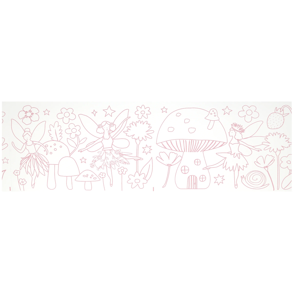 Featuring a long roll of enchanting fairy-themed illustrations, perfect for kids to unroll, colour, and share during creative play.