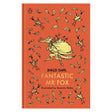 Orange clothbound book cover featuring a gold illustration of a fox carrying a sack amid scattered feathers.