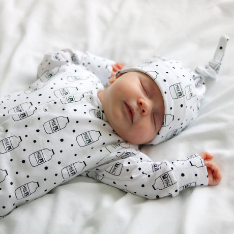 Baby Cotton Onesie – Milk Bottle Print