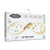 Packaging box for Le Toy Van 40-piece wooden Figure of 8 Train Set.