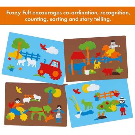 Fuzzy Felt Retro Farm Yard Drawer Set