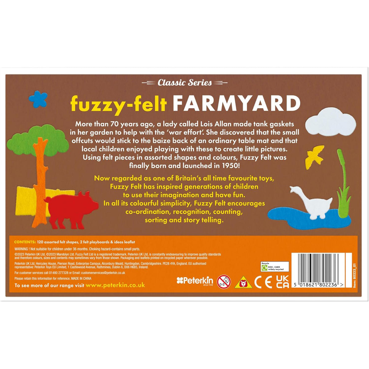 Fuzzy Felt Retro Farm Yard Drawer Set
