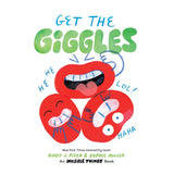 Book cover for 'Get the Giggles' featuring three red, laughing mouth-like characters.