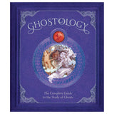 Purple faux-leather book cover titled Ghostology: The Complete Guide to the Study of Ghosts with gothic illustrations.