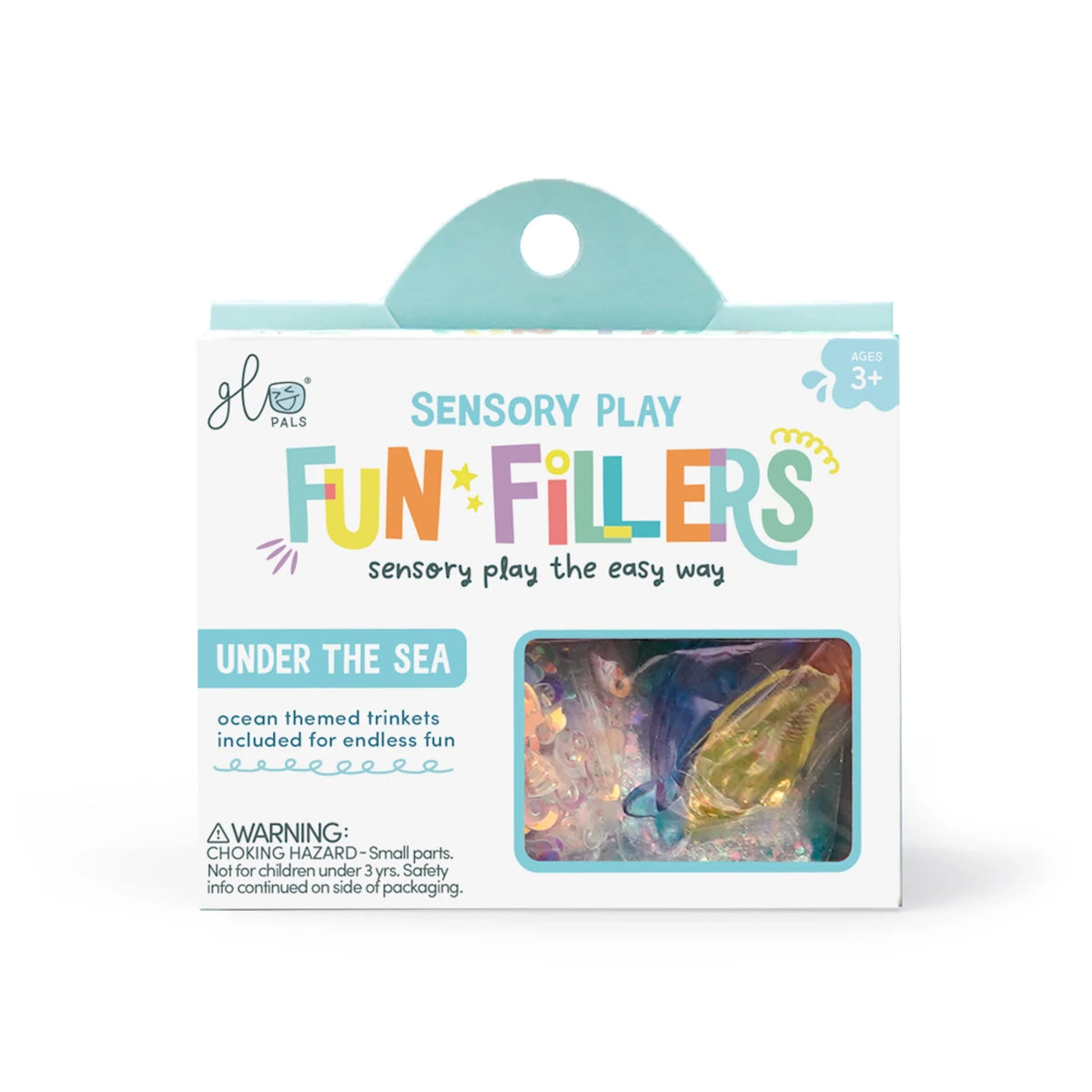 Glo Pals Under the Sea Fun Fillers box featuring ocean-themed trinkets against a clean white background.