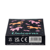 Bottom of a Rex London glow-in-the-dark unicorn box featuring barcode and safety logos.