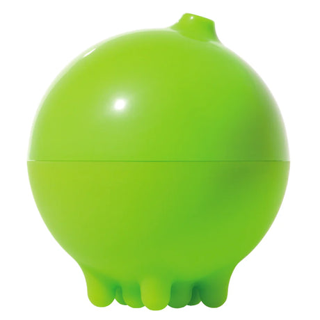 Green Moluk Plui Rain Cloud bath toy with rain nozzles on a white background.